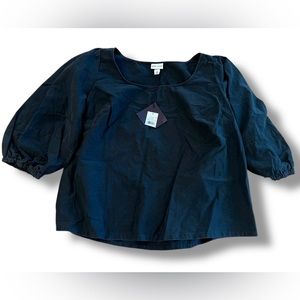 Ava  & Viv Plus Size NEW!! Long Sleeve CHARCOAL Scoop Neck top Size 1X